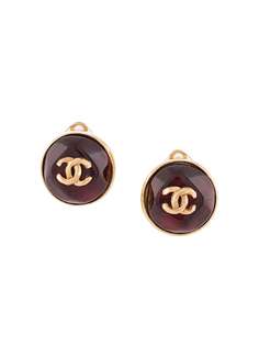 Chanel Pre-Owned серьги-клипсы 1999-го года с логотипом CC