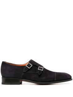 Santoni туфли монки с пряжками