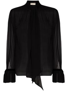 Saint Laurent блузка с бантом