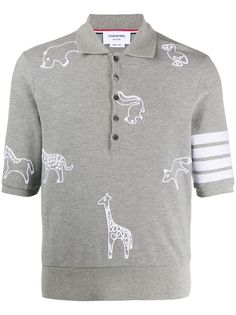Thom Browne рубашка-поло с принтом
