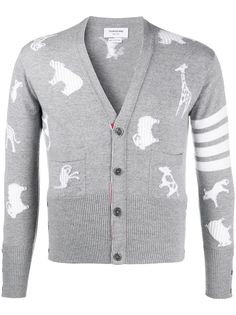 Thom Browne жаккардовый кардиган Multi-Animal