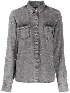 Philipp Plein джинсовая рубашка с кристаллами
