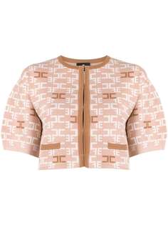 Elisabetta Franchi укороченный кардиган с вышитым логотипом