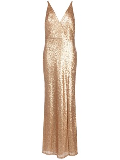 Marchesa Notte платье с V-образным вырезом и пайетками