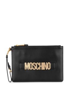 Moschino клатч с металлическим-логотипом