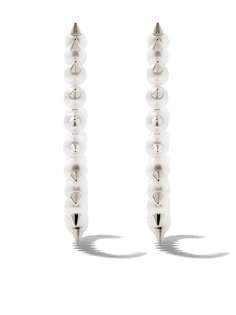 TASAKI большие серьги-кольца Danger Tribe Akoya из белого золота с жемчугом