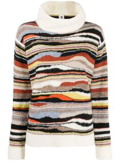 M Missoni полосатый джемпер с высоким воротником