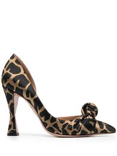 Aquazzura туфли-лодочки Kiki с анималистичным принтом
