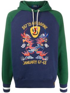 Polo Ralph Lauren худи в стиле колор-блок с вышивкой