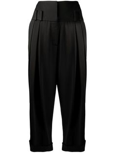Balmain укороченные атласные брюки