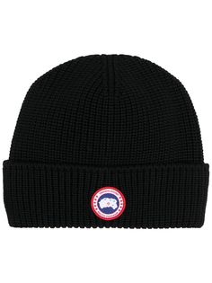 Canada Goose шапка бини с нашивкой-логотипом