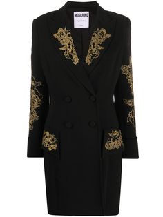 Moschino короткое платье с вышивкой