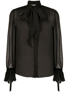 Saint Laurent блузка с бантом