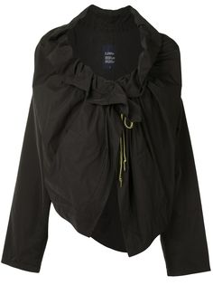 Yohji Yamamoto куртка оверсайз с кулиской и сборками