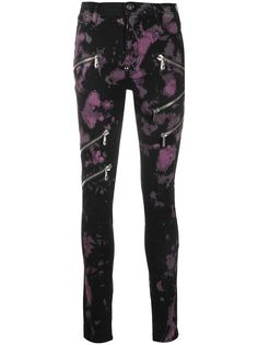 Philipp Plein джинсы из вареного денима с молниями