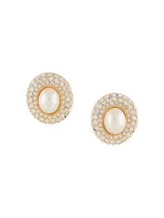 Christian Dior серьги с кристаллами и искусственным жемчугом 1980-х годов