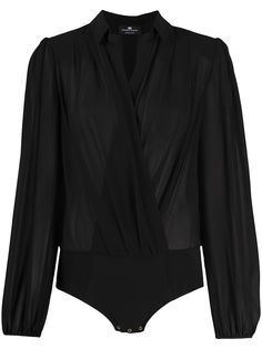 Elisabetta Franchi блузка с длинными рукавами и запахом