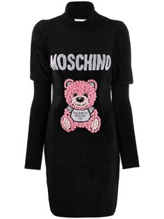 Moschino декорированное платье Teddy
