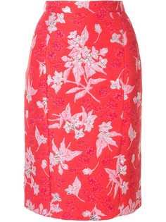 Delpozo жаккардовая юбка-карандаш с цветочным узором