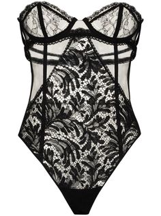 Saint Laurent кружевное боди без бретелей