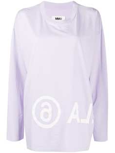 MM6 Maison Margiela топ с высоким воротником и принтом Numbers