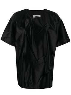 Maison Margiela топ оверсайз с жатым эффектом