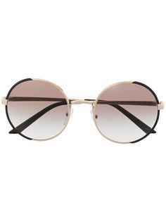 Prada Eyewear солнцезащитные очки в круглой оправе