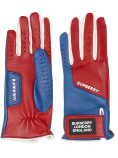 Burberry перчатки со вставками и аппликацией логотипа