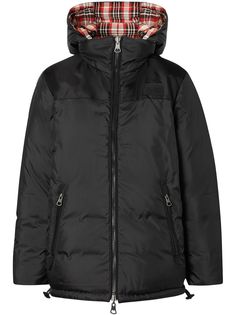Burberry двусторонний пуховик в клетку тартан