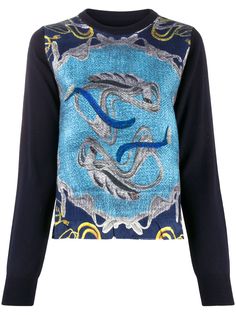 Maison Margiela джемпер вязки интарсия с графичным принтом