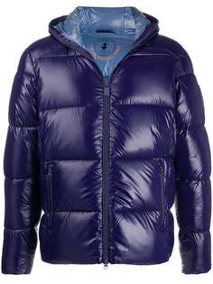 Save The Duck logo-patch zipped puffer jacket