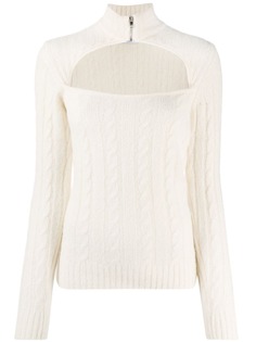 GANNI cut-out cable-knit jumper