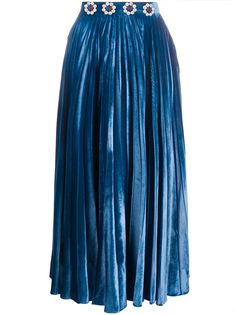 Christopher Kane crystal pleated velvet skirt