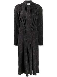 Lemaire tied print silk dress
