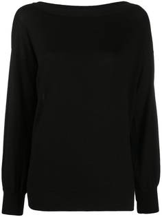 Snobby Sheep diamante button boat neck jumper
