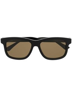 Gucci Eyewear солнцезащитные очки в квадратной оправе с логотипом