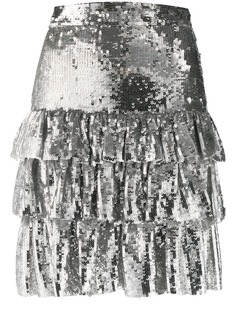 MSGM ярусная юбка мини с пайетками