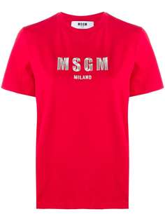 MSGM футболка с вышитым логотипом