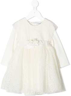 Monnalisa платье из тюля с вышивкой