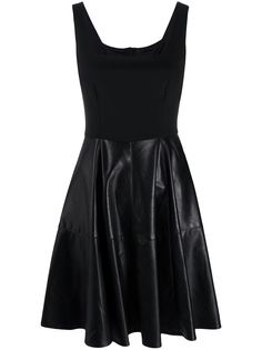 Pinko платье мини с юбкой из искусственной кожи