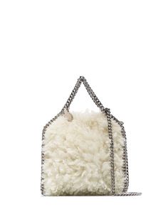 Stella McCartney мини-сумка Falabella Tiny с искусственным мехом