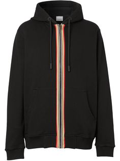 Burberry худи на молнии с полосками Icon Stripe