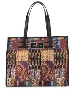 Etro жаккардовая сумка-шопер с узором пейсли