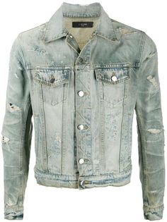 AMIRI джинсовая куртка с эффектом потертости