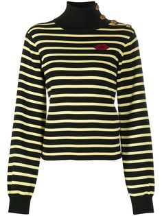 RedValentino полосатый джемпер с высоким воротником