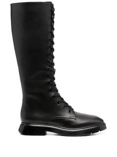 Stuart Weitzman leather lace-up calf boots