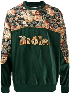 Drôle De Monsieur velvet floral sweatshirt