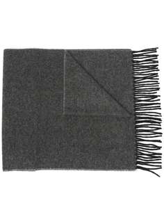 LANVIN logo-embroidered fringed scarf