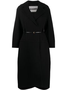 Jil Sander однобортное пальто с поясом