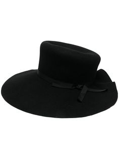 Yohji Yamamoto wool scalloped-brim hat